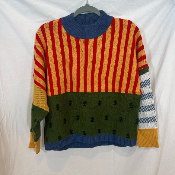 Free Valley Kina and Tam FarmVille Patterned Color Block Sweater S/M - Picture 2 of 5